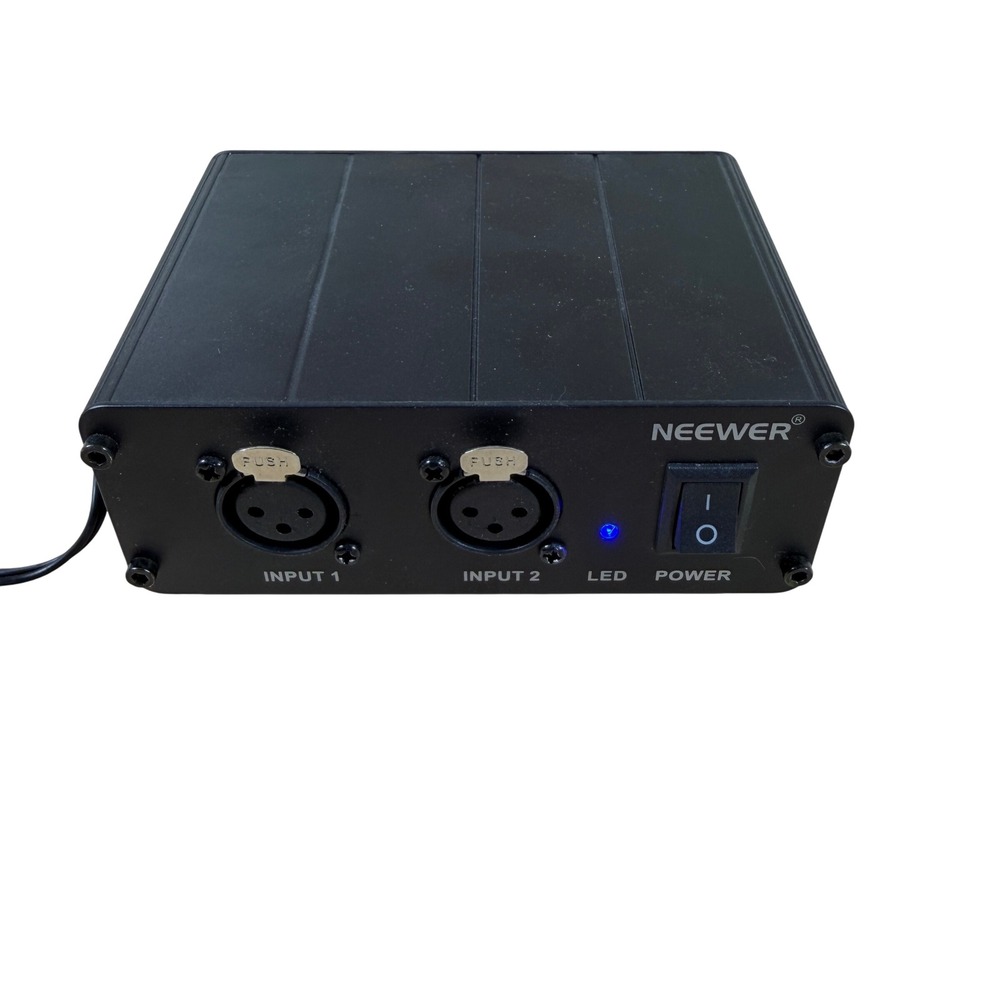 Neewer NW-002 2-Channel Phantom Power Supply Black Dual XLR Input Output EUC